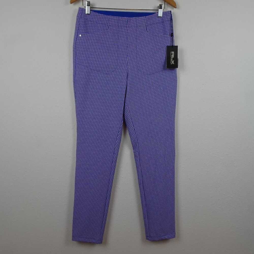 RLX Ralph Lauren Golf Pants Women's Size 10 Blue Diamond Print Stretch